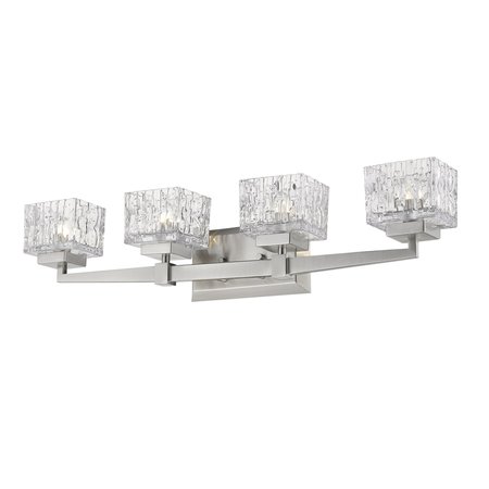 Z-Lite Rubicon 4 Light Vanity, Brushed Nickel & Clear 1927-4V-BN